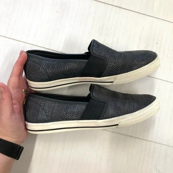 Lauren Ralph Lauren Womens Jinny Black Cozy Slip-On Sneakers Shoes Preowned - Picture 3 of 8